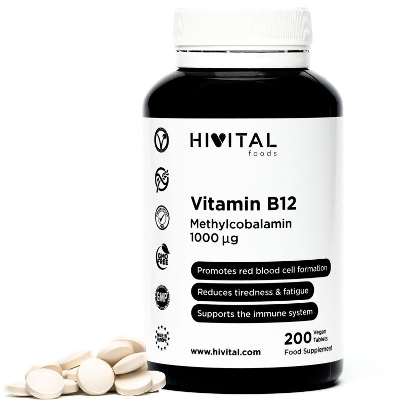 HIVITAL VITAMINA B12 METILCOBALAMINA 1000 MCQ 200 TABLETAS VEGANAS