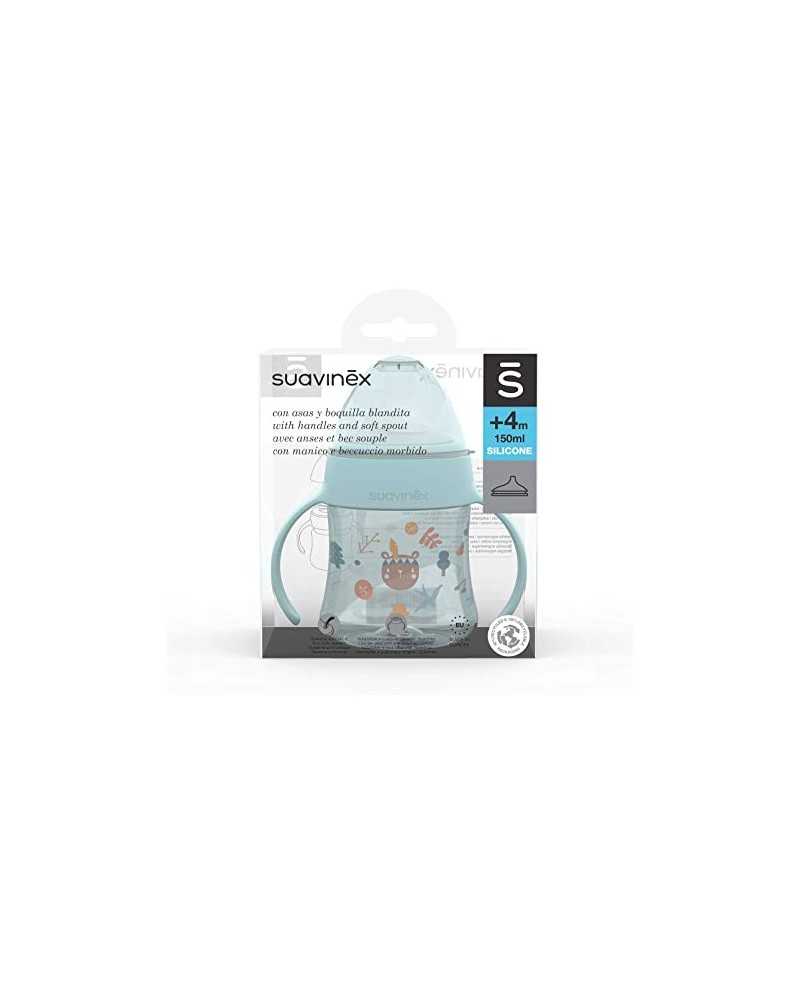 SUAVINEX BIBERON ENTRENA CON ASAS Y BOQUILLA DE SILICONA +4M 150ML