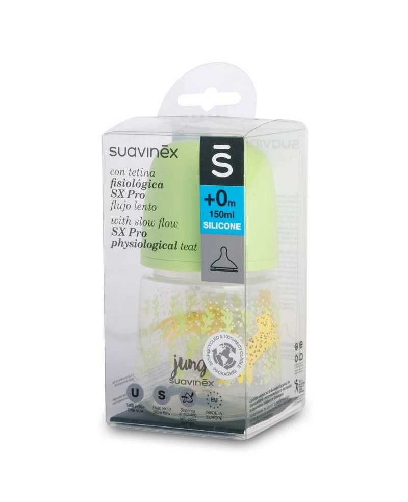 SUAVINEX BIBERON BOCA ANCHA TETINA SILICONA FISIOLOGICA FLUJO S +0M 150 ML