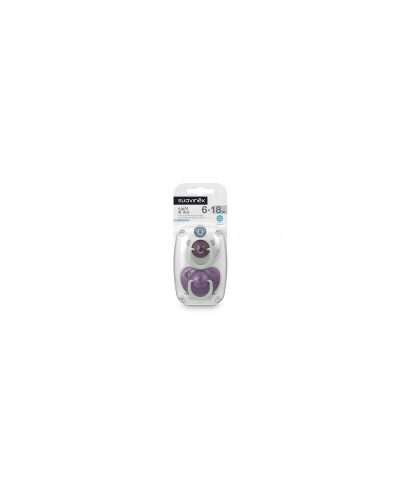 SUAVINEX CHUPETE NIGHT&DAY SILICONA T ANATOMICA 6-18M 2U